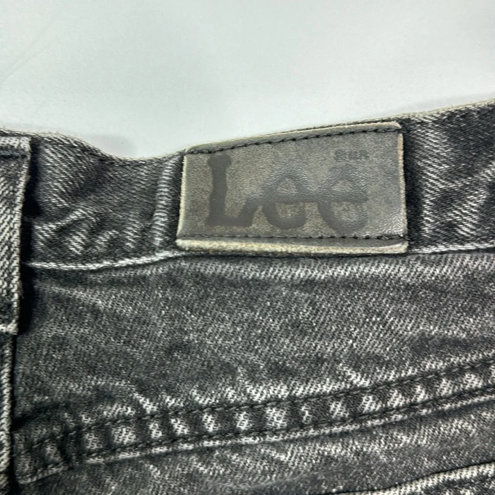 Vintage LEE Black Button Fly Raw Hem Cutoffs  High Waisted Shorts Size 7